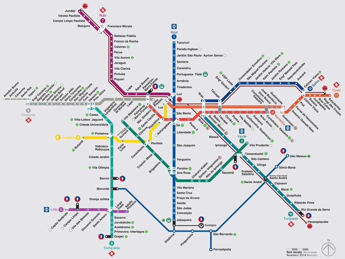 metro haritası Sao Paulo