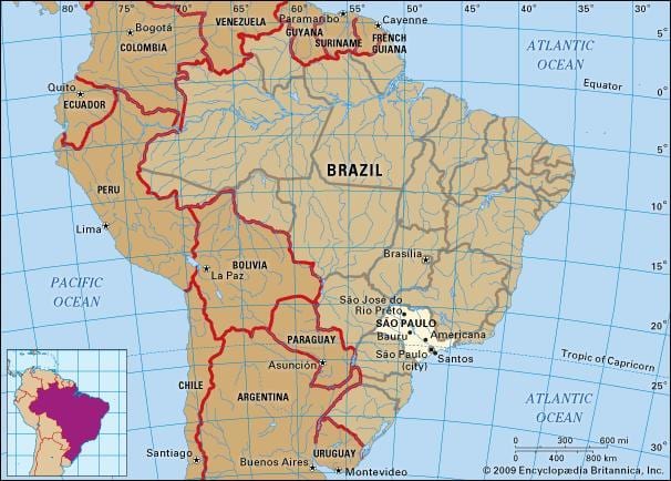 São Paulo coğrafi harita
