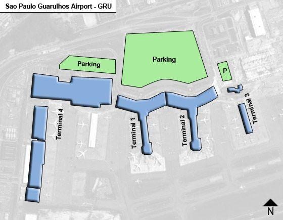 Sao Paulo guarulhos Uluslararası Havaalanı terminal göster