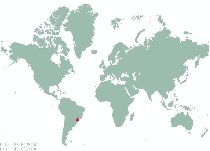 bir harita üzerinde yer alan Sao Paulo nerede