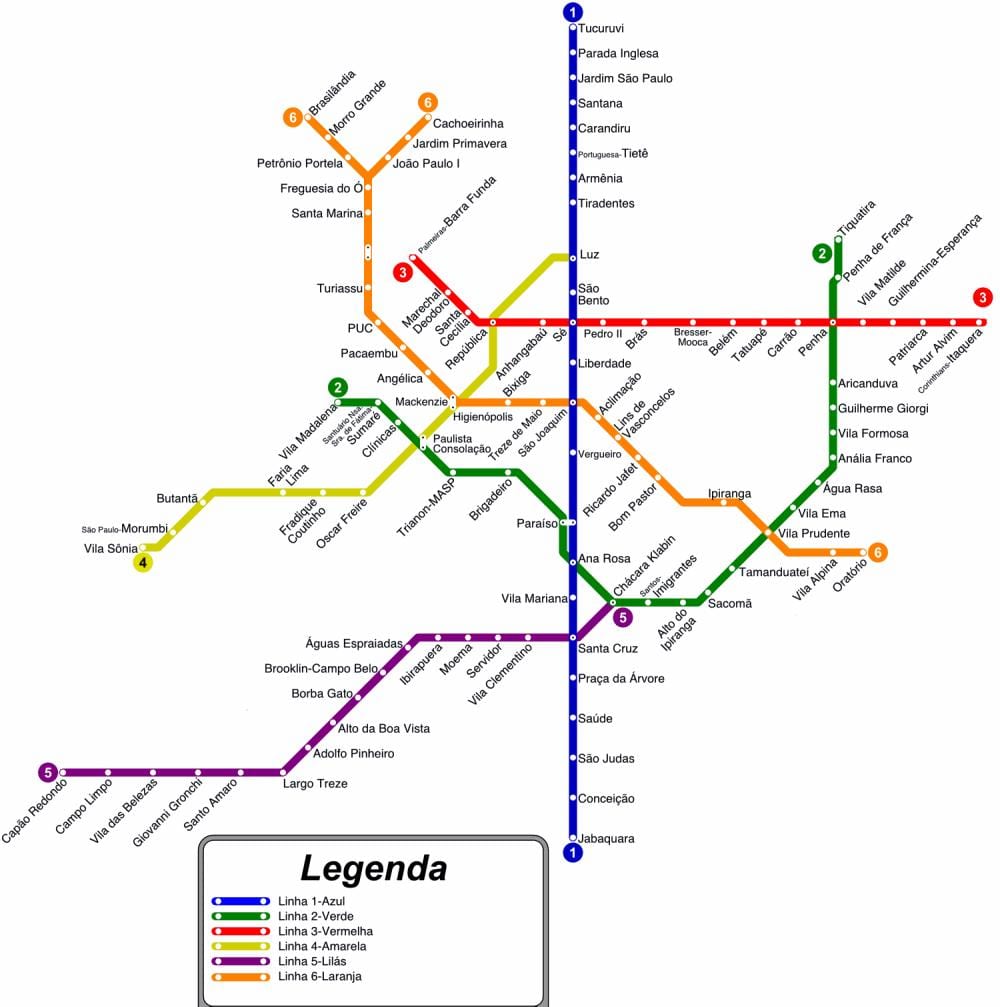 Sao Paulo metro map pdf